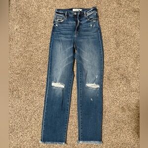 Classic Blue Distressed Women's Skinny Jeans